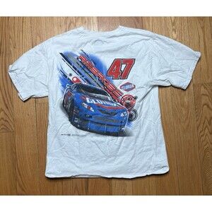 chase authentics marcos ambrose #47 T shirt Men’s Lrg White Clorox Racing NASCAR
